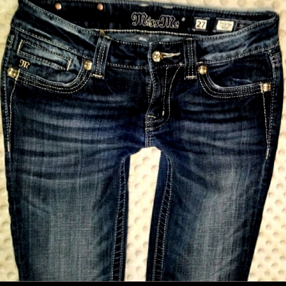 Miss Me Jeans Size 27 Low Rise Boot Cut Le Fleur - Picture 7 of 12